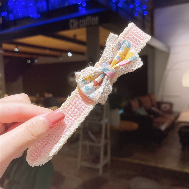 Picture of Spring and Summer Children's Bow Bangs Sticky Broken Hair Girl's Sticky Hair Band Hair Band Velcro Little Girl's Posting Head