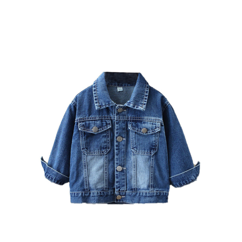 Picture of Boys Blue Denim Jacket All-match Western Style Top Simple Style Casual Fashion Jacket Trendy Cool Autumn New