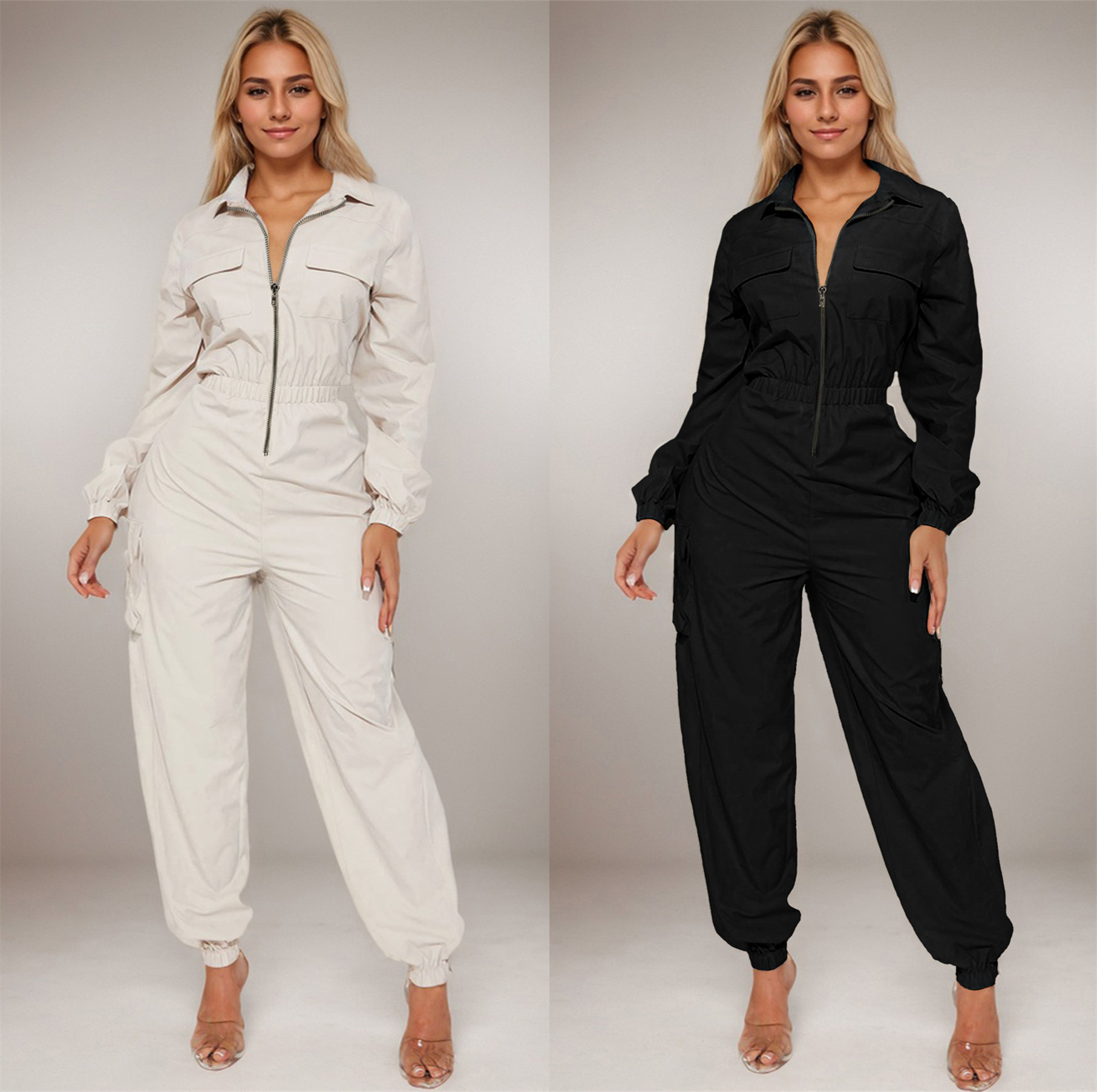 Picture of Cross-border Yama Fashion Outgoing Workwear Women's Flip Pocket Elastic Waist Zipper New Arrival