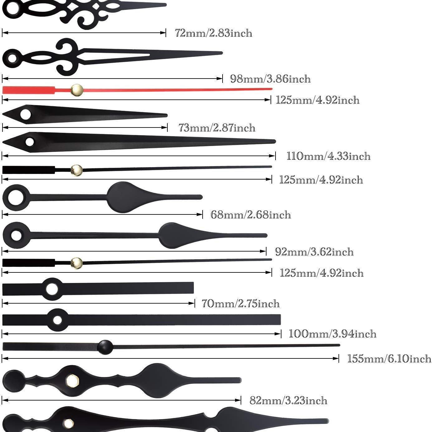 Picture of Cross-border hot selling DIY clock movement mute wall clock accessories clock Wall watch core mechanism 2 Movement +5 sets of clock needle