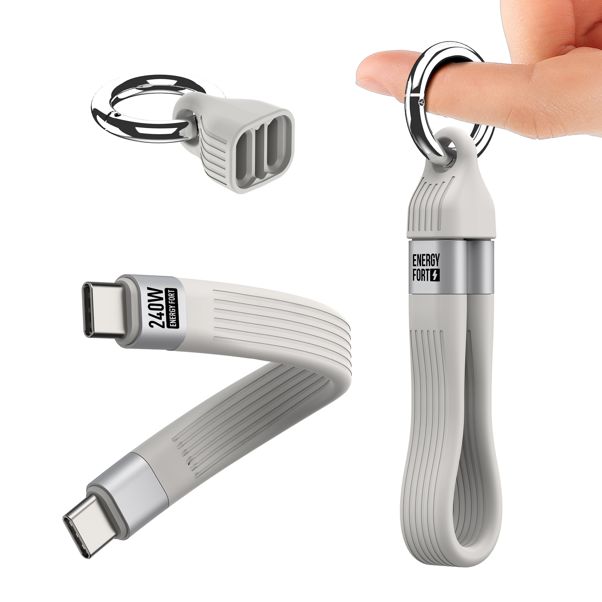 Picture of Spot Usb3.0 Flat Cable Data Cable 240W Fast Charge 8K@60Hz 40Gb High Speed Transmission C-C Data Cable Thunder