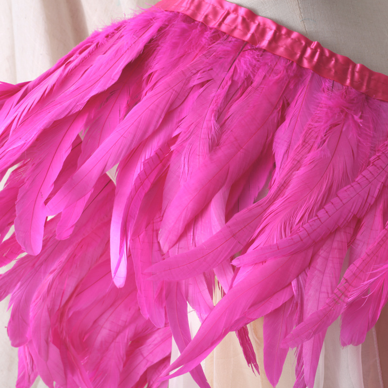 Picture of 2 m/bar cock tail cloth edge feather cloth strip performance clothing skirt cloth belt shawl feather decoration clothing accessories