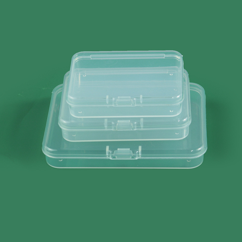 Amazon new flat PP eyebrow pencil storage box transparent jewelry finishing box fishing gear plastic box