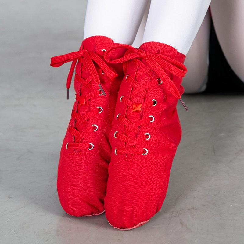 Picture of High-Top Adult and Children's Canvas Jazz Boots Dance Shoes Soft-Soled Practice Shoes Dance Shoes Ballet Dance Shoes Women's Wholesale Shoes