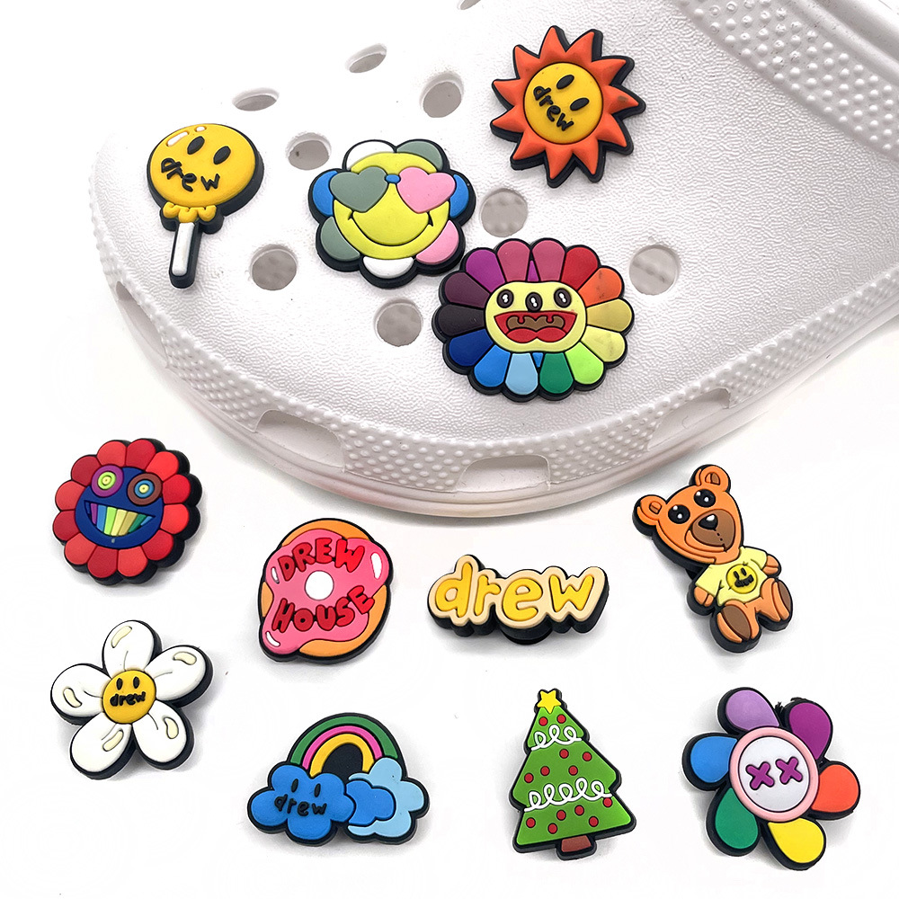 suit DREWHOUSE Bieber Fashion Brand Series Shoe Buckle Cross-border PVC Hole Shoes Shoe Flower Accessories cror