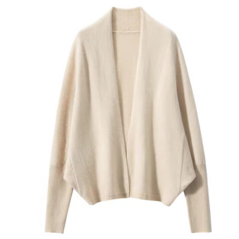 2024 Autumn and Winter Cashmere Knitted Cardigan Shawl Loose Long-sleeved Korean Style Outer Sweater Jacket