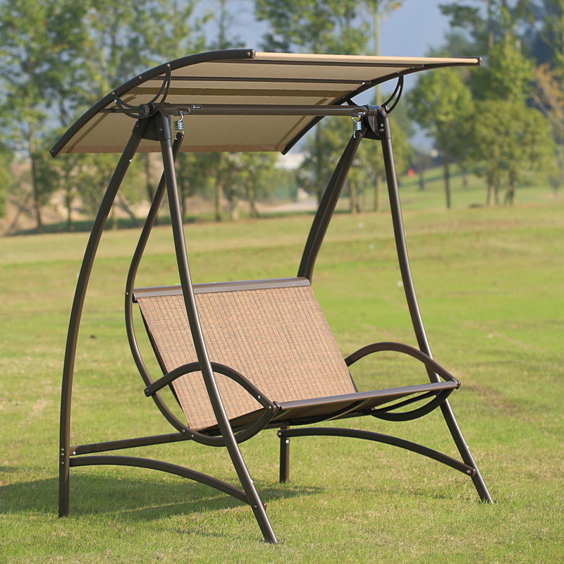 Outdoor swing aluminum frame double adult outdoor hanging chair indoor hanging basket courtyard balcony rattan chair aluminum art rocking chair