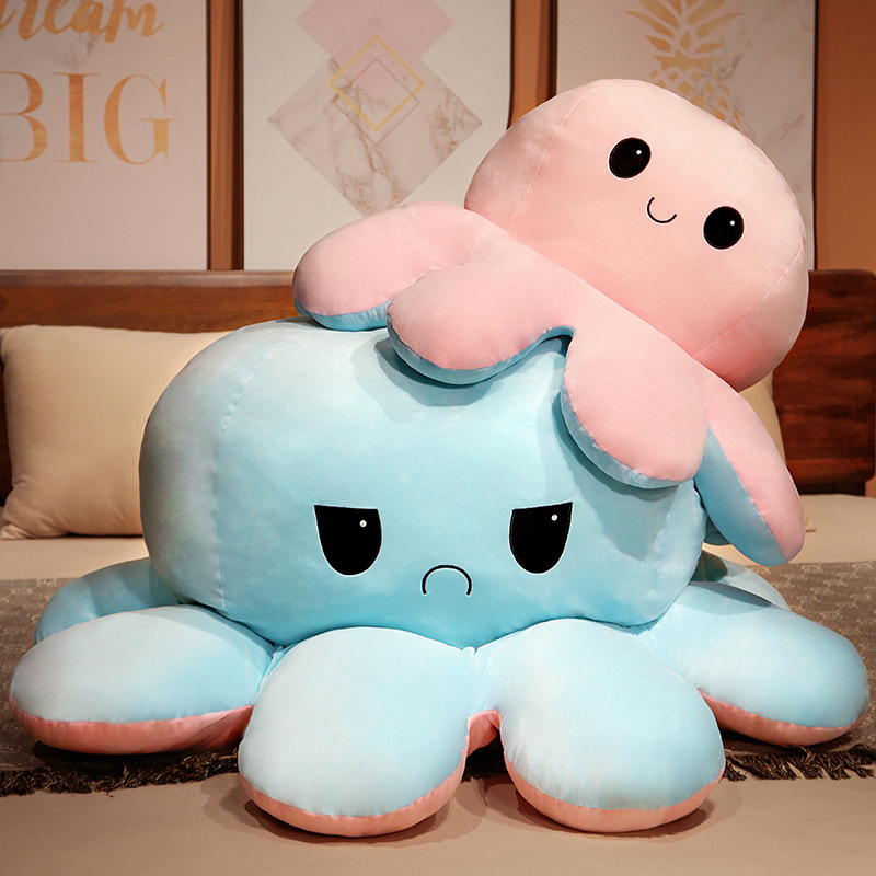 Picture of Double-sided flip Octopus Creative doll flip octopus cute expression cross-border plush toys wholesale manufacturers