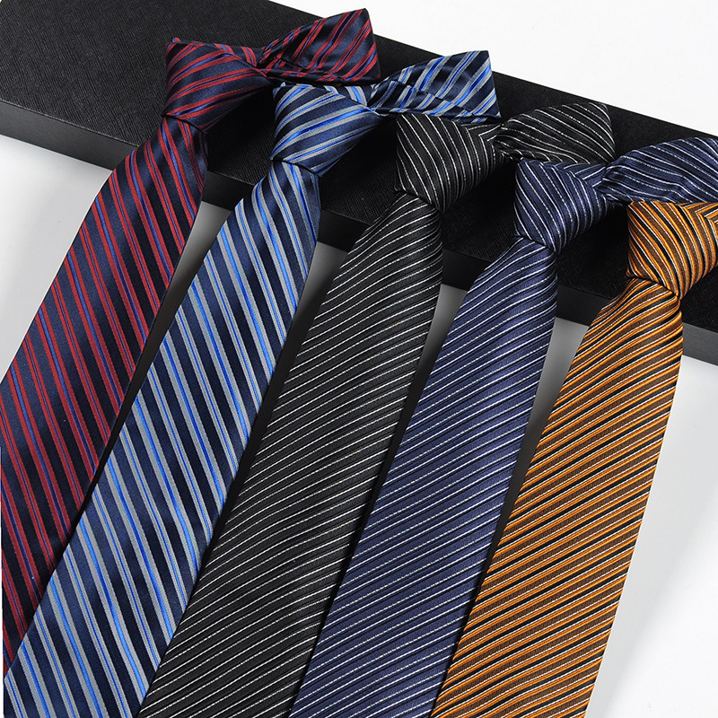 8cm men's business formal wear professional work black fashion bridegroom wedding blue striped polka dot shiny tie