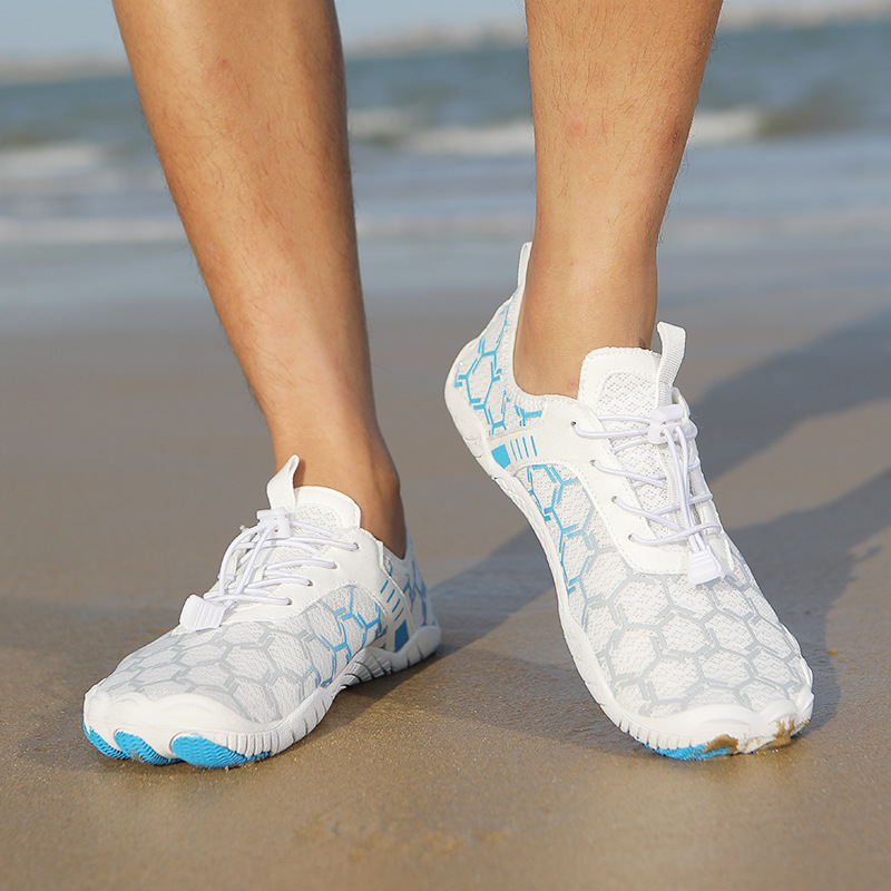 2024 New Cross-border Outdoor Five-finger Tracing Shoes Men's Comfortable Barefoot Soft Shoes Women's Non-slip Seaside Swimming Snorkeling Shoes