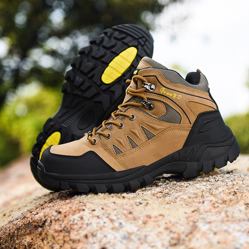 Cross-Border Men's Shoes Autumn and Winter New Mid-High Top Casual Shoes Outdoor Wear-Resistant Hiking and Mountaineering Sports Shoes Trendy Shoes 9903-1