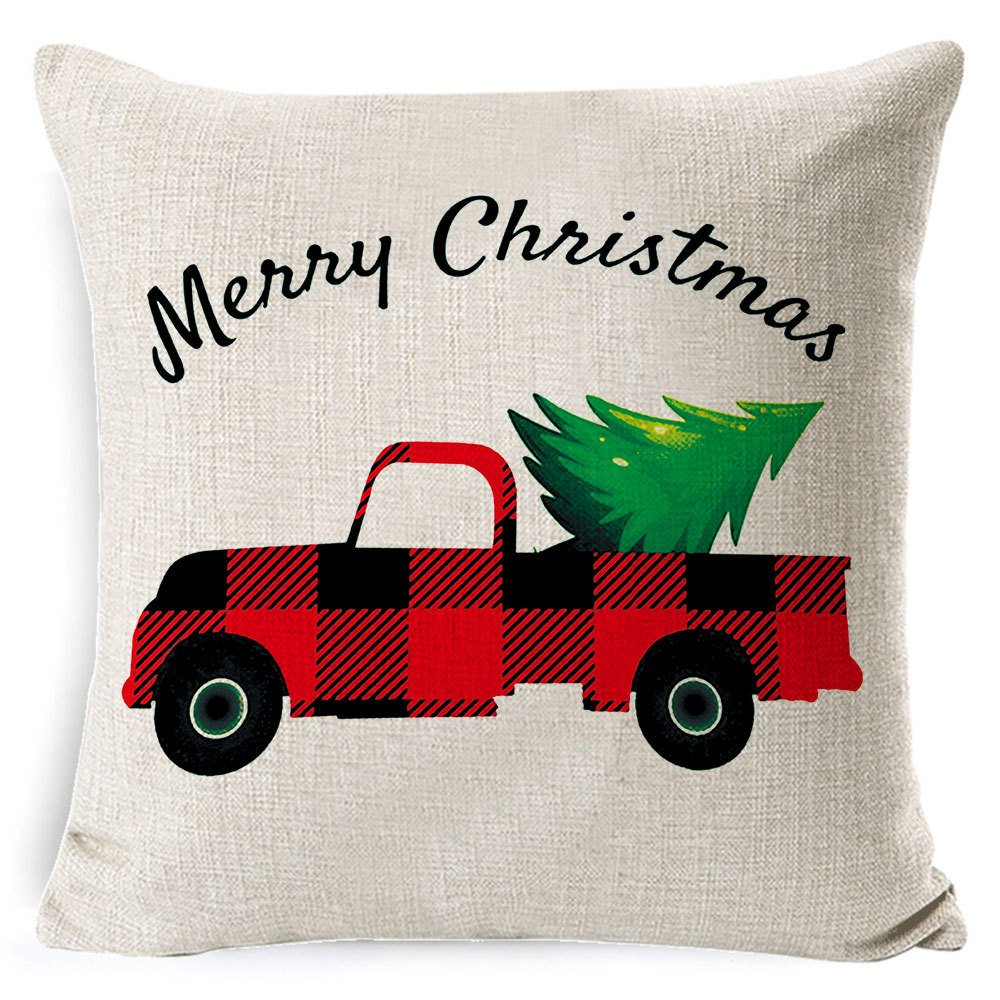 Picture of Christmas Pillow Case Linen Super Soft Peach Leather Printed New Amazon Household Products Cushion Pillow Case Custom