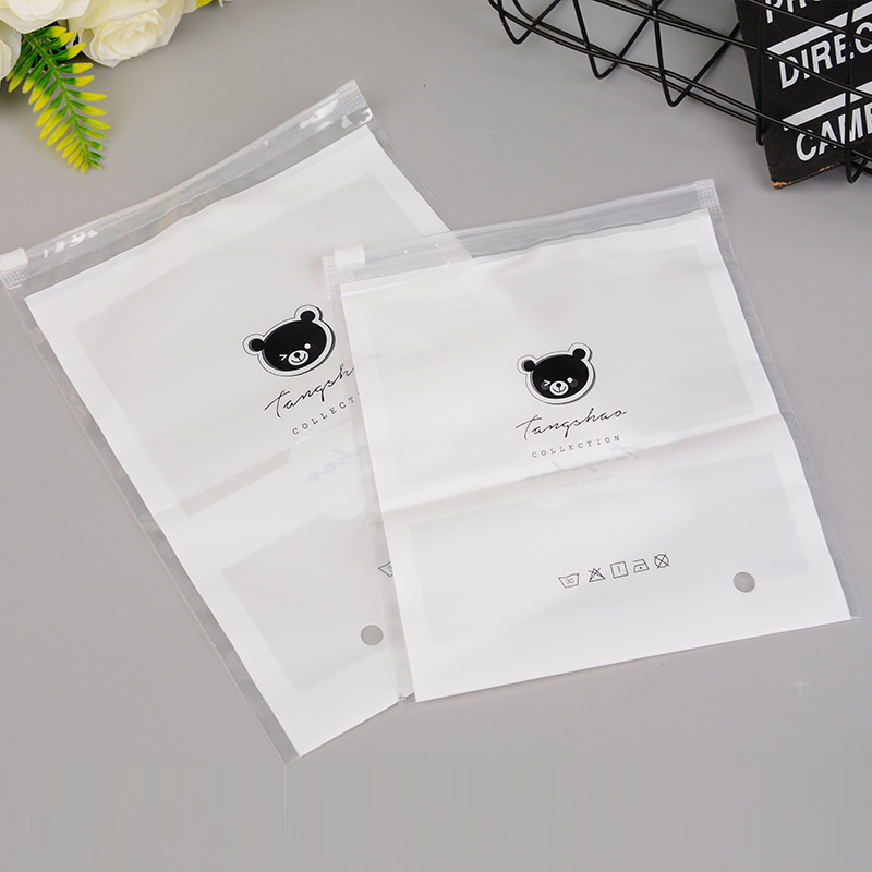 Cartoon Bear Clothing Packaging Bag Color Printed Plastic Zipper Bag Children's Clothing Ziplock Bag Socks Plastic Bag Spot Wholesale