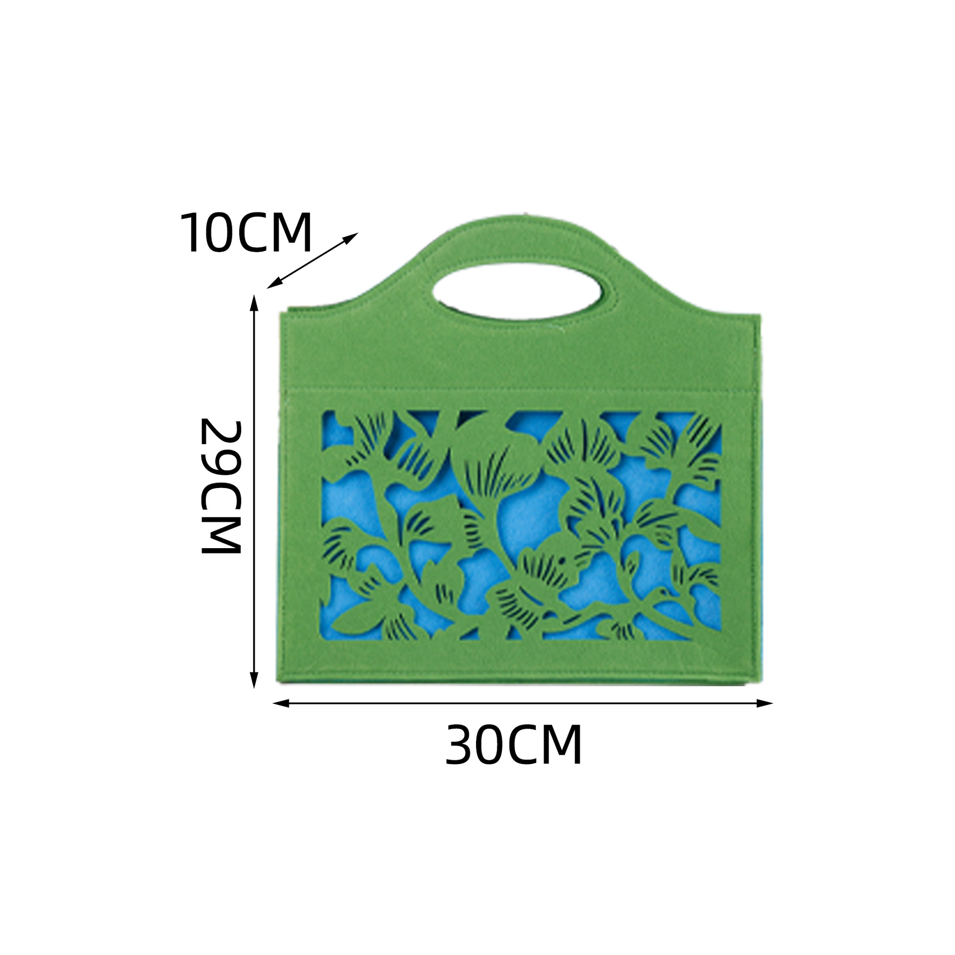 Picture of New Chinese-Style Felt Tote Bag, Large Capacity, Hollow-Out Design, National Style Felt Storage Bag