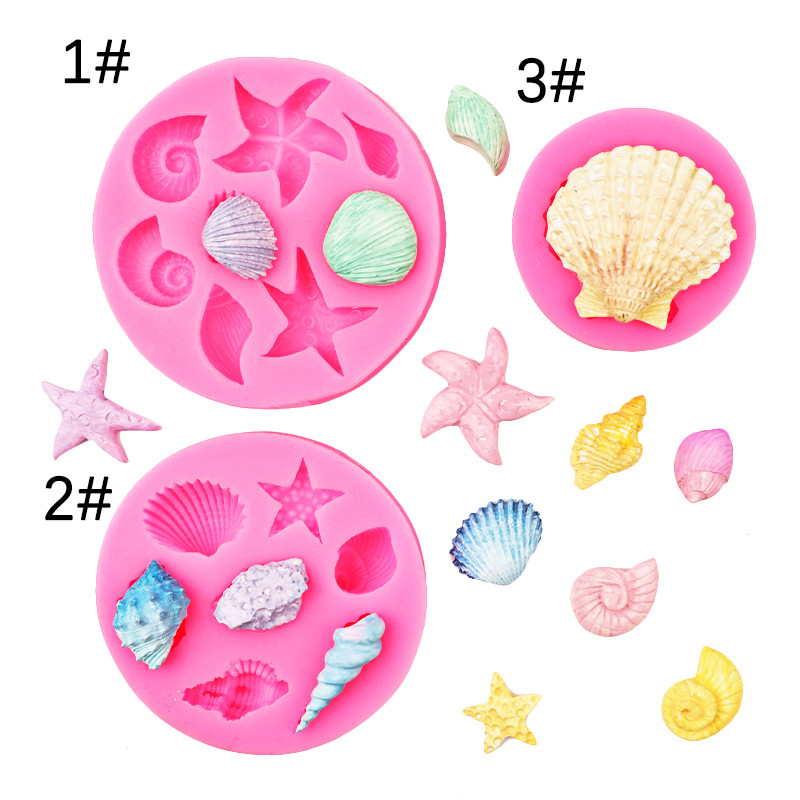 Ocean theme conch starfish shell silicone mold fondant ocean cake chocolate decoration handmade soap accessories