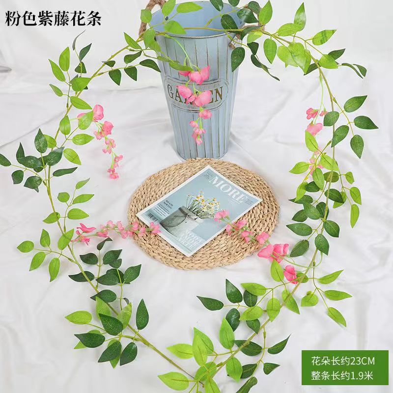 Picture of Simulation wisteria flower false Flower Vine decorative flower winding hanging flower plastic flower Vine string flower plant pipe shading flower