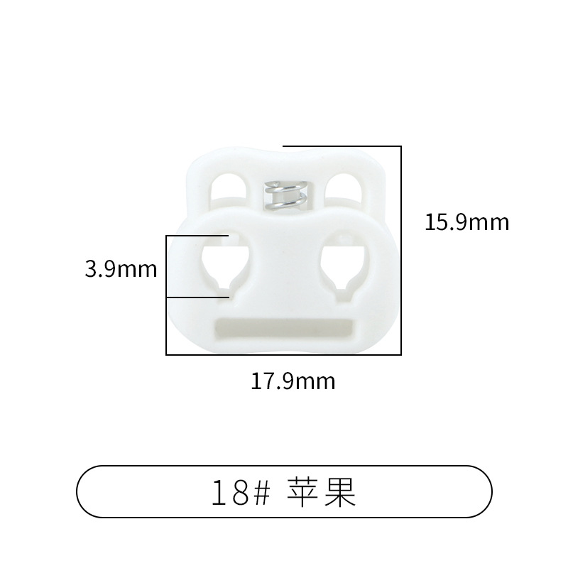 Picture of Manufacturer Plastic Adjustable Elastic Belt Spring Buckle with Rope Pig Nose Buckle Single and Double Holes Round Black Transparent Drawstring Buckle