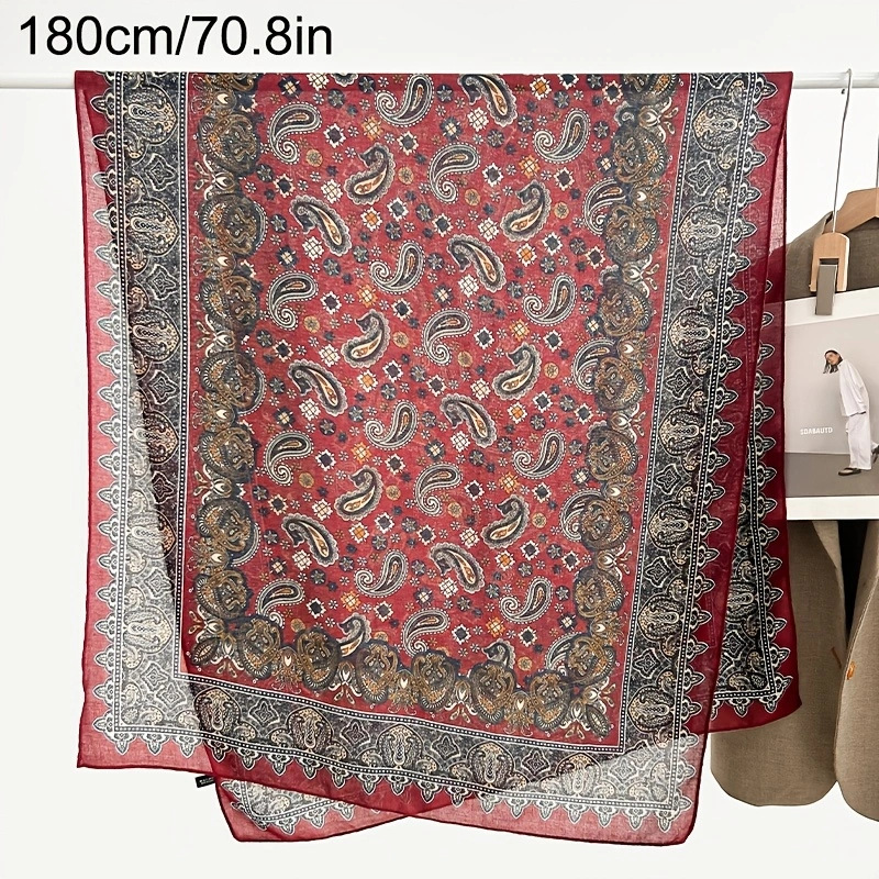 Picture of Small Large Scarf Autumn and Winter Women's Cotton and Linen Scarf Summer Lunch Break Air-conditioning Room Shawl Dual-use Travel Scarf Fashion