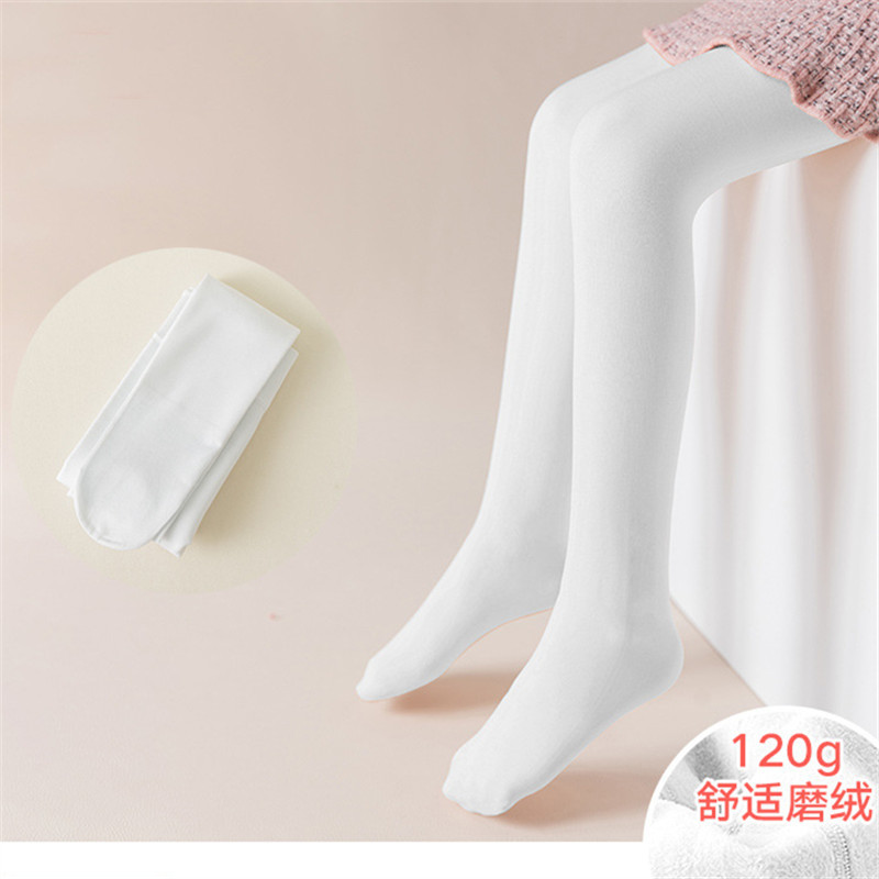 Picture of Wholesale children's autumn and winter fleece-lined thickened pantyhose generation hair girls dancing dragon claw hair white ballet dance socks