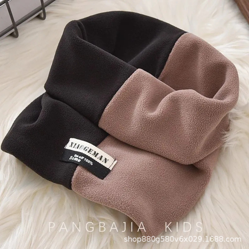 2024 Neck Scarf Autumn and Winter 2024 New Style Windproof and Warm Velvet Double Color Matching Scarf for Men and Women for Men and Women