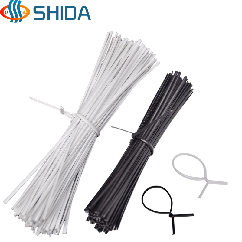 Shida PE environmental protection black and white tie wire coated wire tie wire rope wire iron core tie tape coated wire 6-30cm