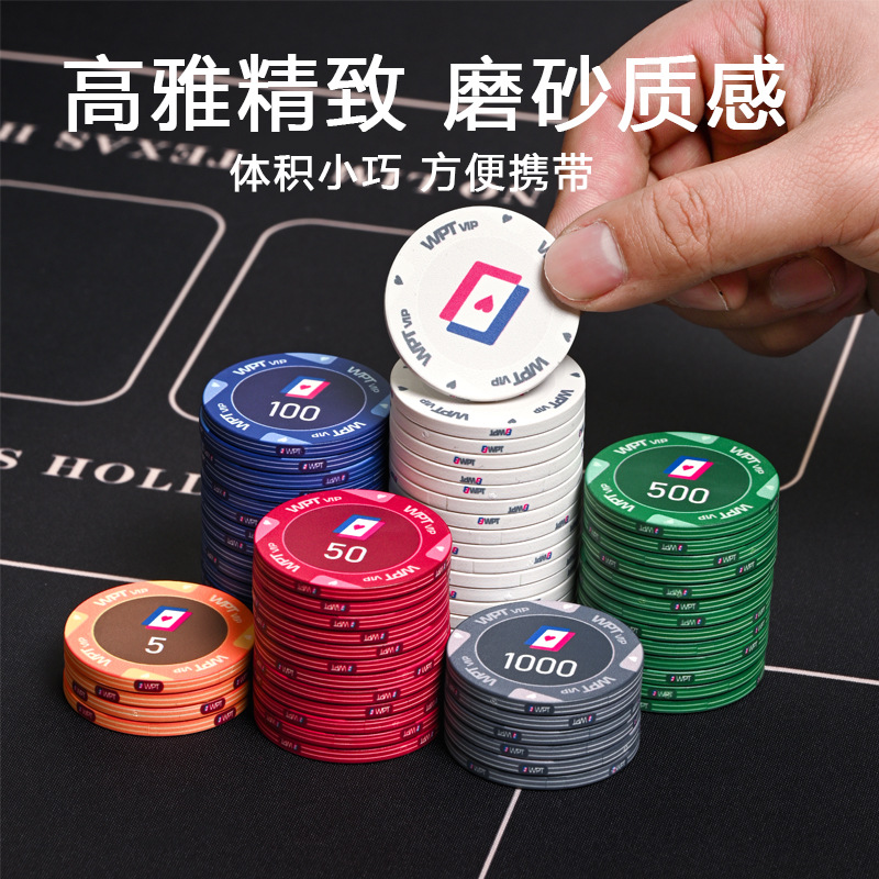 Wpt Tournament High-End Ceramic Chips Texas Hold'Em Poker with or Without Face Value 40mm Premium Chips Chess and Card Set