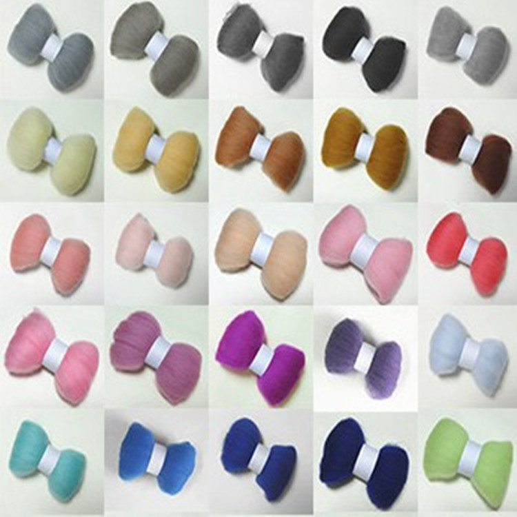 Picture of Customized Needle Felting Material Kit Wool Felt Handmade DIY Materials Merino Colored Wool Strips Needle Felting Wet Felting 66S