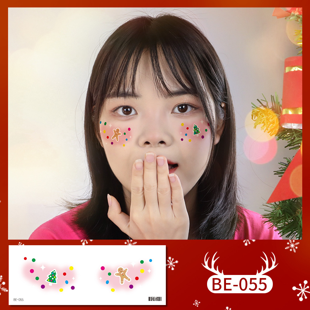 Picture of New cute Christmas face tattoo stickers love snowflake elk girl blush makeup face stickers cross-border in stock