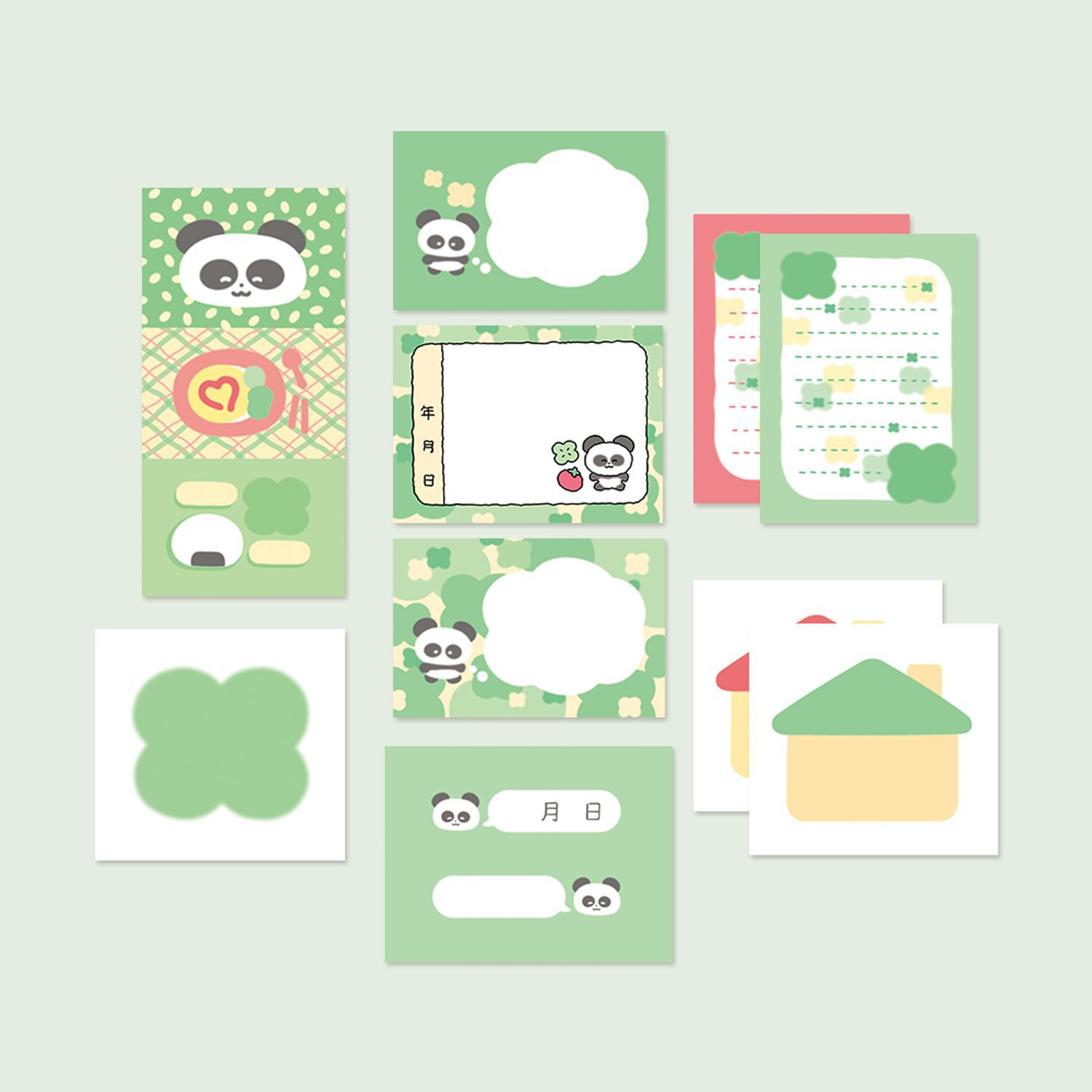 Lucky Panda Sticker 2 Panda Notes Writable Sticker DIY Hand Account Material Mobile Phone Shell Goo Ben Decorative Sticker
