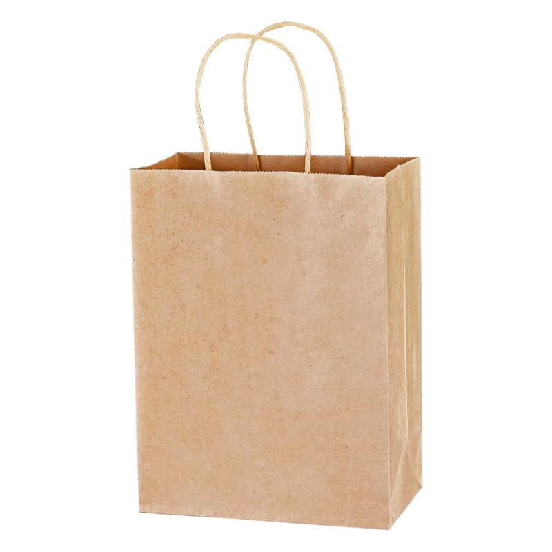 Kraft paper bag disposable takeaway milk tea packing bag red and white gift gift box clothing portable paper bag