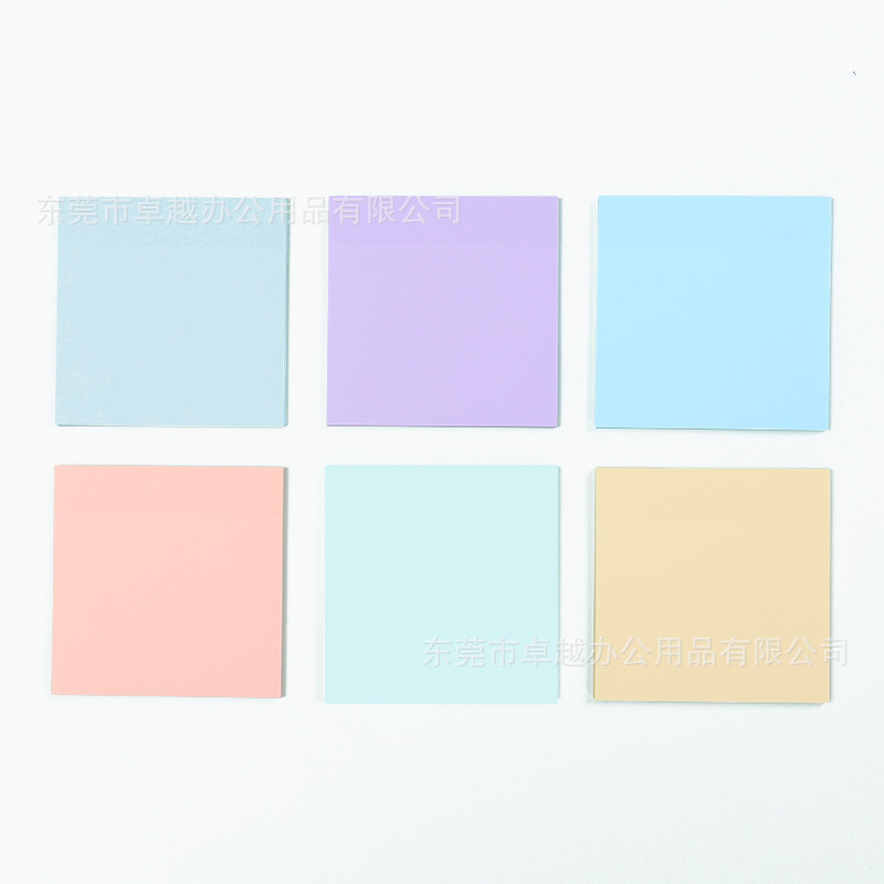 Picture of PET fluorescent notes for students to use key marks to write strong sticky plastic waterproof wrong topic transparent post-it notes