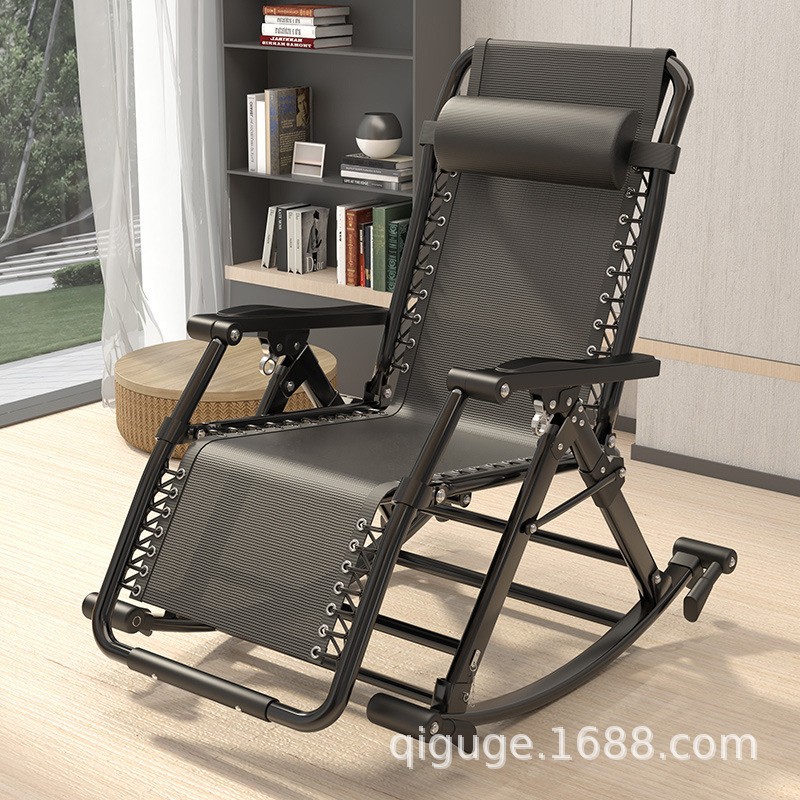 Manufacturer Outdoor Home Rocking Chair Lazy Sofa Can Sit and Lie down Balcony Comfortable Nordic Summer Single Folding Chair