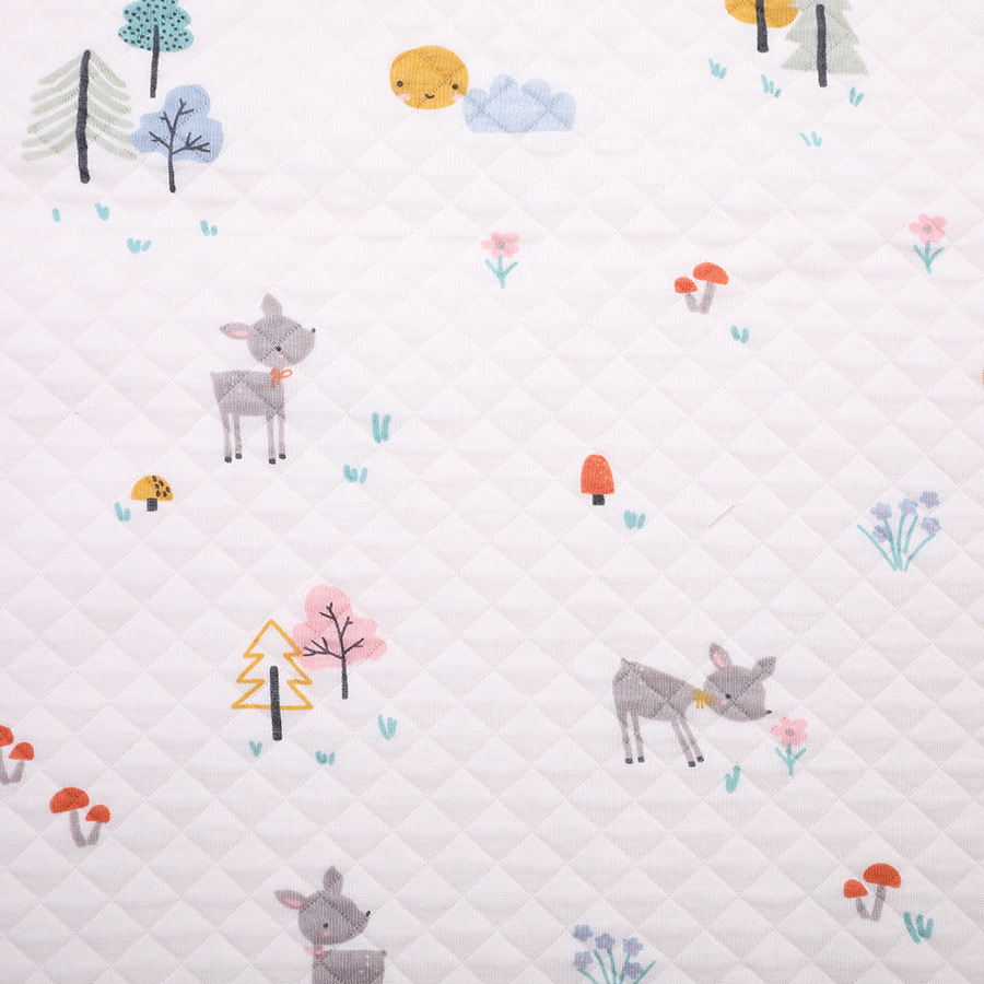 Picture of Original White Diamond Lattice Jacquard Air Layer Printed Baby Quilted Fabric Baby's Sleeping Bag Quilted Fabric