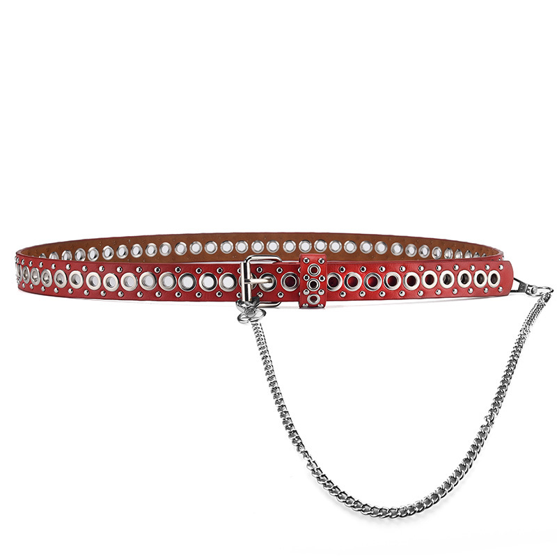 Picture of Belt Women's European and American Punk Rivet Street Personality Men's Belt Air Eye Belt Girls' Cross-border Hipsound Hair