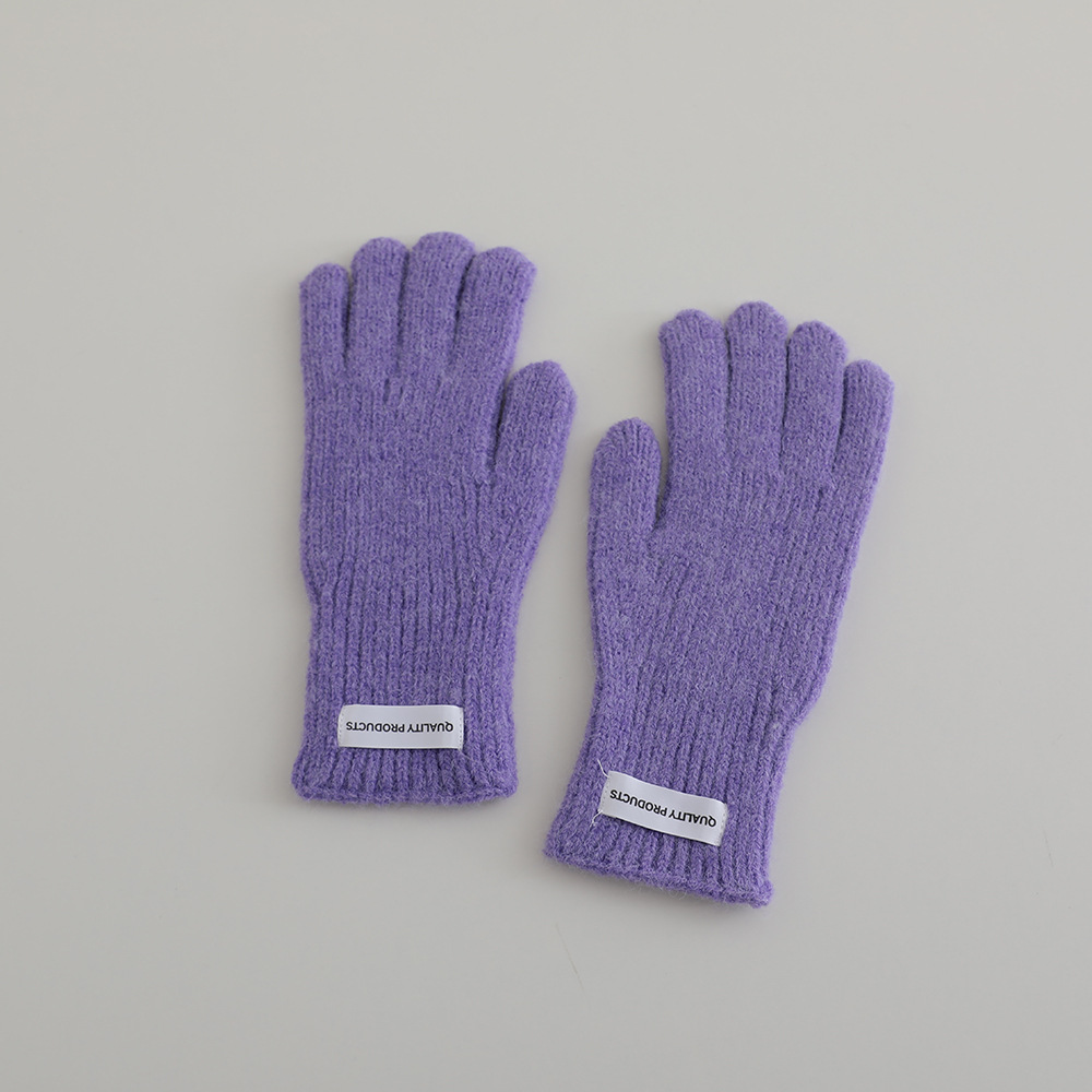 Picture of Winter Children's Knitted Gloves Middle School Students' Knitted Five-Finger Gloves with Exposed Thumb and Index Finger Students Writing Gloves