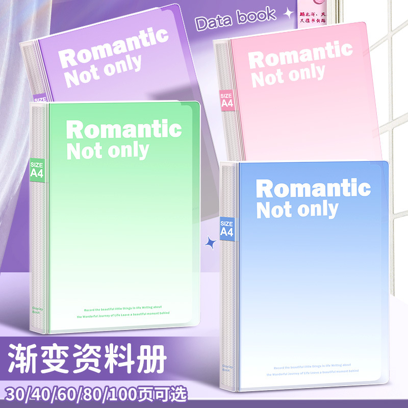 A4 Information Book Transparent Insert pp File Folder Student Test Paper Storage Book Multi-layer Large Capacity Folder Wholesale