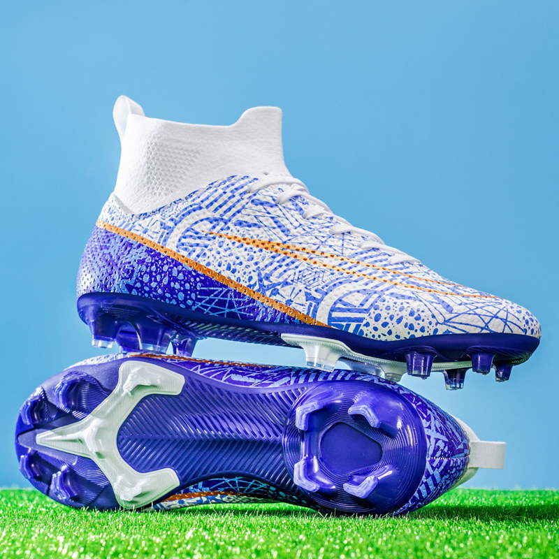 World Cup Ronaldo Messi Football Shoes for Men and Women Long Spikes Ag Long Broken Spikes Tf High-Top Kidsren's Student Grass Sports Shoes