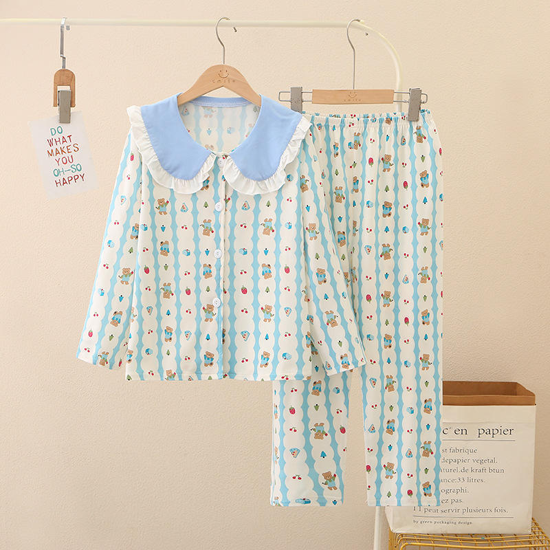 Picture of South Korea children's clothing spring and autumn children's home clothing suit summer long sleeve pajamas women's casual home clothing women's children's clothing wholesale