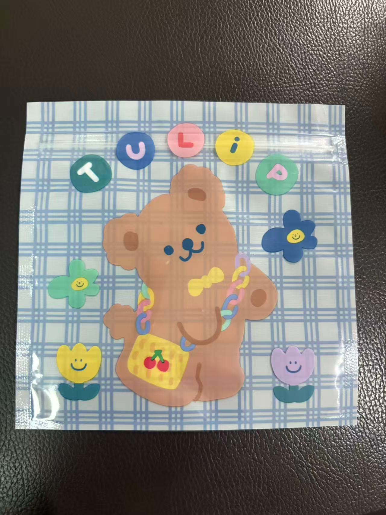 Picture of Little rabbit bear cute cartoon cookie bag snack food packaging bag nougat bag self-sealing zipper bag 50
