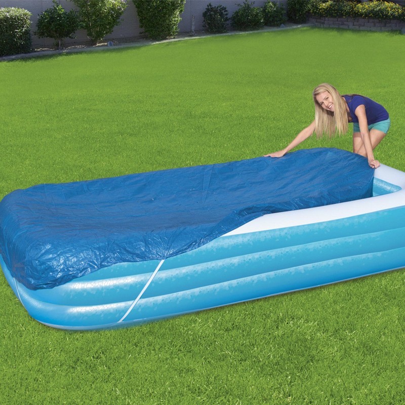 Picture of 58108 Square Inflatable Swimming Pool Cover Swimming Pool Dust Cover Thickeneded Pe Swimming Pool Cover