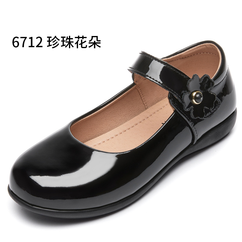 Picture of Girls Black Leather Shoes Performance Shoes Princess Shoes Small Leather Shoes Children's School Leather Soft Sole Shoes School Shoes