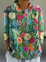 Picture of E Round Neck Pullover Summer Casual Cross-Border Women's Clothing New Amazon Printed Loose Women's Clothing Long-Sleeved Hot Sale