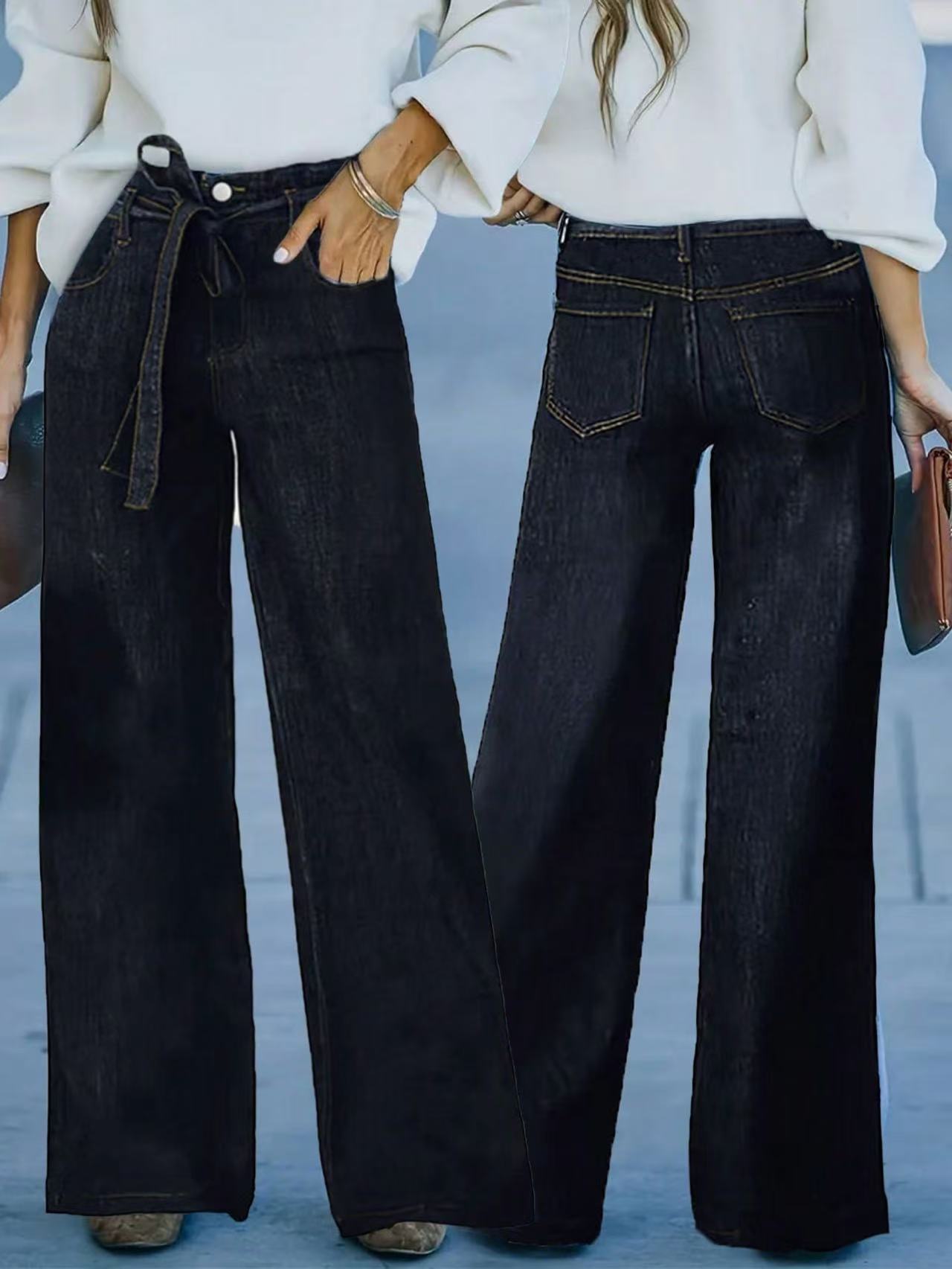 American Style Spice Girl Retro Wide Leg Jeans Autumn New Loose Jeans Loose Pants