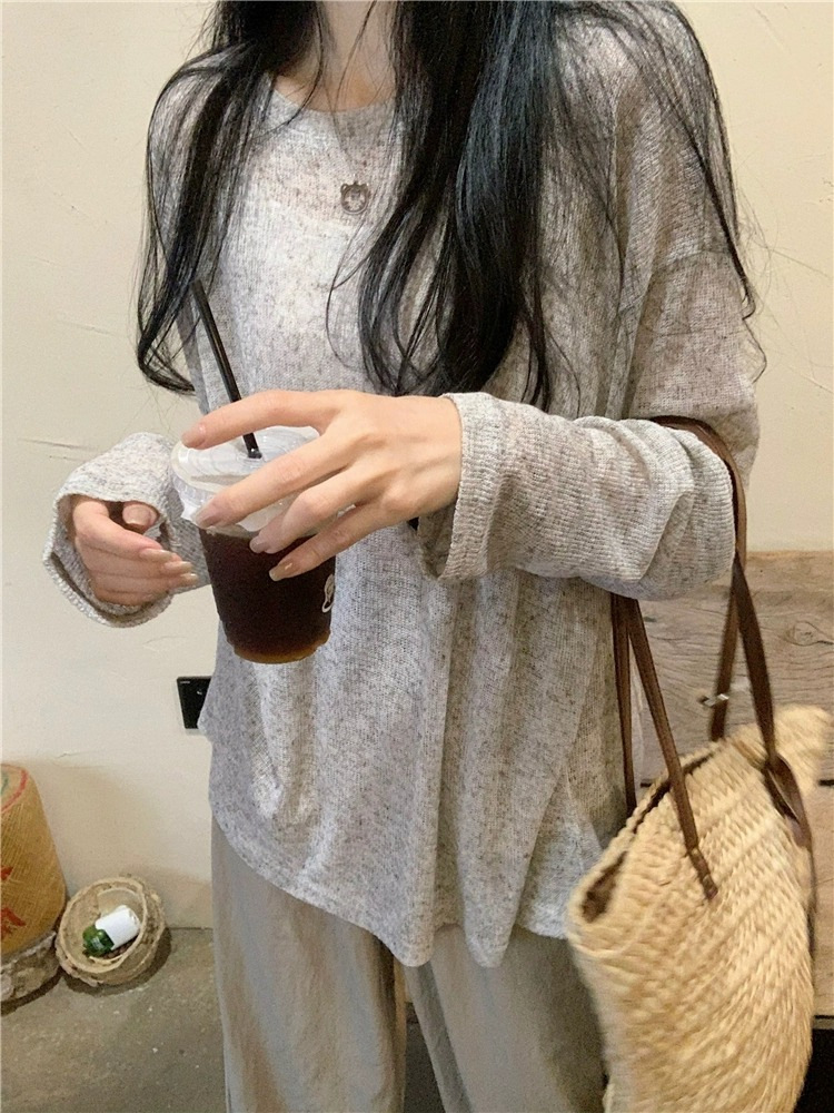 Yeyuan * Lazy Style Slim-fit Sunscreen Blouse Summer Thin Sunshade Breathable Long-sleeved T-shirt Women's Loose Casual Slimming