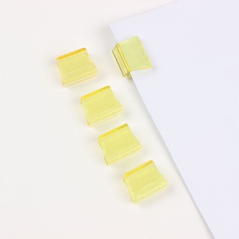 Picture of Candy-colored transparent push clip for examination paper notes document storage clip push clip student data classification long tail clip
