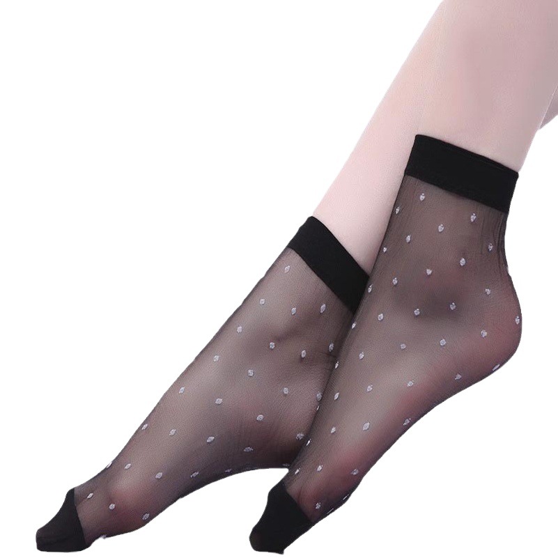 Picture of Zhuji factory wholesale stockings summer ultra-thin breathable crystal round short stockings stall market exchange socks