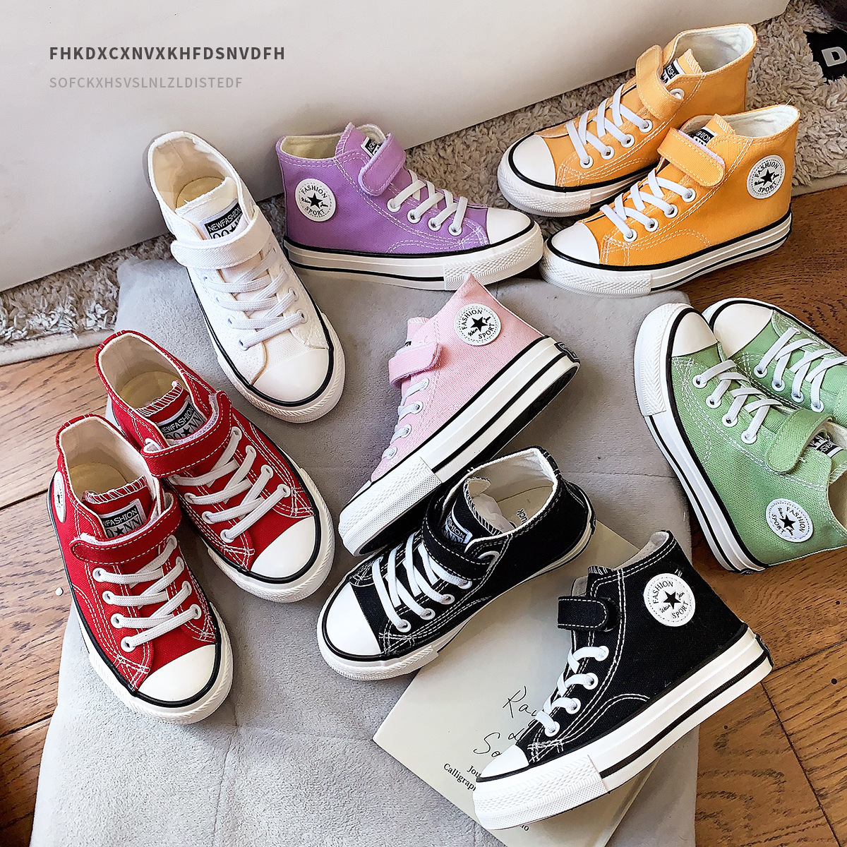 Keji candy children's shoes Children's canvas shoes spring and autumn boys' high-top shoes girls' cloth shoes baby shoes