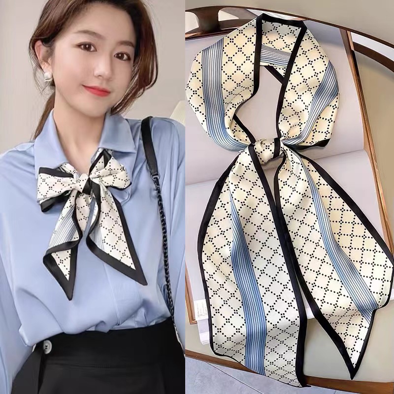 Picture of Popular Spring and Autumn Long Scarf Women's Korean Style Summer Decoration Shirt Suit Scarf Hair Belt Ribbon Scarf