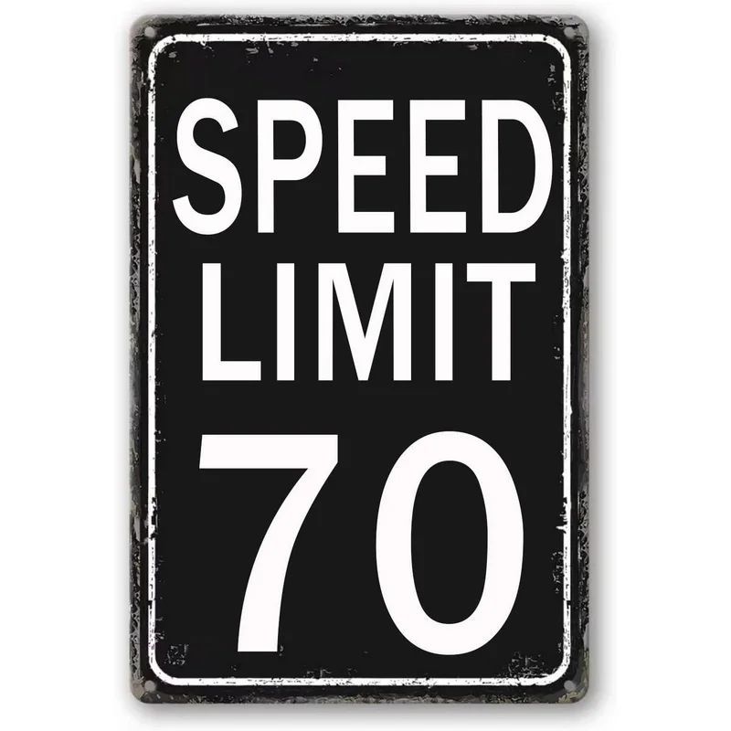 Picture of Retro No Speed Limit Sign Poster American Iron Painting Cross-Border Best-Selling Bar Cafe Wall Decoration