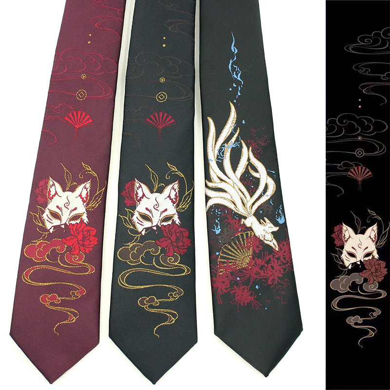Picture of Foreign Trade Two-Dimensional Japanese Style Nine-Tailed Fox Tie Jkdk Uniform Shirt Hand-Tied Versatile Fashionable Nine-Tailed Fox Fairy Tie
